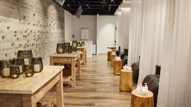 wellness business offering acupuncture with candles