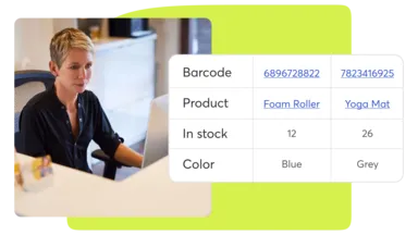 A collage showing Mindbody inventory management for businesses