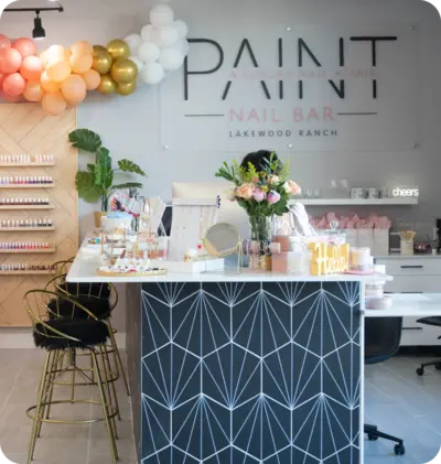 The front desk at Paint Nail Bar